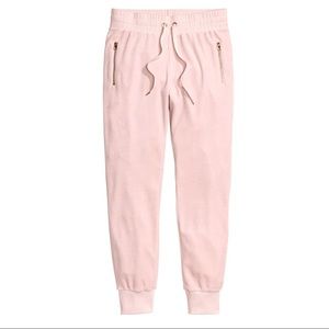 {SOLD} Blush Pink Velour Joggers Gold Hardware